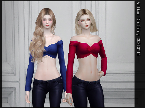 Sims 4 — Arltos Clothing 20210714(top) by Arltos — 12 colors. HQ compatible.