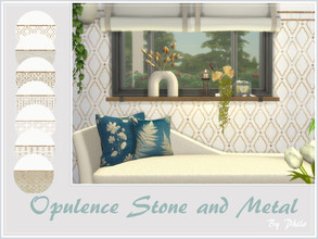 Sims 4 — Opulence Stone and Metal Walls by philo — Stone and metal walls for chic or decadent interiors. 10 Swatches I