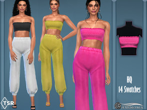 Sims 4 — Ruffle Satin Bustier by Harmonia — New mesh / All Lods HQ 14 Swatches Please do not use my textures. Please do
