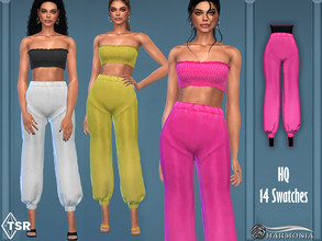 Sims 4 — High-Waist Satin Pants by Harmonia — New mesh / All Lods HQ 14 Swatches Please do not use my textures. Please do