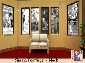 Sims 3 — ws Cinema Paintings black - RC by watersim44 — Cinema recolor Pantings Vintage - in black. For Movie-Fans. Comes