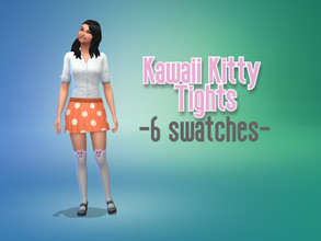Sims 4 — Kawaii Kitty Tights by JujuAwesomeBeans — Cute cat faced stockings to complete any outfit! :)