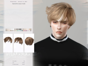 Sims 4 — WINGS-TO0809-Smooth male hair by wingssims — Colors:20 All lods Compatible hats Hope you like it!