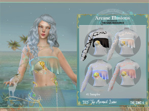 Sims 4 — Arcane illusions / Mermaid  Top Lunae by DanSimsFantasy — Mermaid shirt You have 41 samples. Cloning object:
