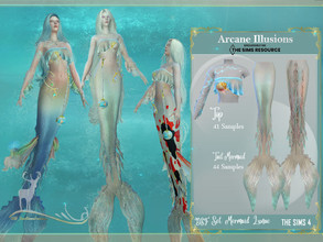 Sims 4 — Arcane illusions   / Mermaid  Tail Lunae by DanSimsFantasy — Long length mermaid tail. Texture in the hip area