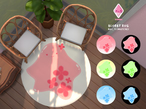 Sims 4 — Blobby Cute Round Rug by simmingwithboba — BGC (Base Game Compatible) 9 Swatches, pink/blue/green In-game price
