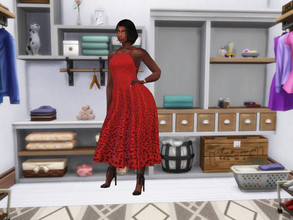 Sims 4 — Sifix's Marcia Dress Recolor by BlueSimAngel — Beautiful polka dots pattern dresses. Mesh needed. Is my first