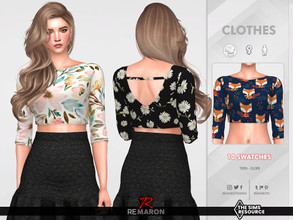 Sims 4 — Summer blouse 02 for Female Sim by remaron — Summer blouse for YA female in The Sims 4 ReMaron_F_SummerBlouse02