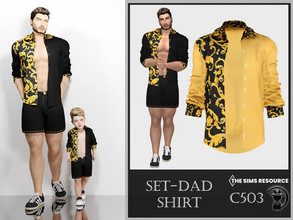 Sims 4 — Set-Dad Shirt C503 by turksimmer — 3 Swatches Compatible with HQ mod Works with all of skins Custom Thumbnail