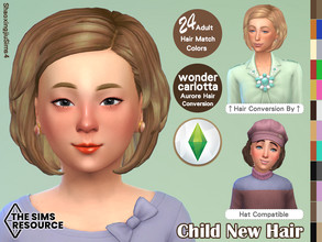 Sims 4 — Child Aurore Hair 24 Colors by jeisse197 — Child New Hair - Adult Mesh Conversion Category : Hair - 24 EA Colors