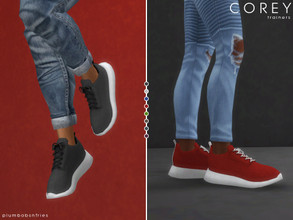 Sims 4 — COREY | trainers  by Plumbobs_n_Fries — Knitted Sports Trainers New Mesh HQ Texture Male | Teen - Elders Hot and