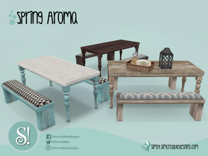 Sims 4 — Spring Aroma Picnic table by SIMcredible! — by SIMcredibledesigns.com available at TSR 6 colors variations