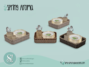 Sims 4 — Spring Aroma picnic basket by SIMcredible! — by SIMcredibledesigns.com available at TSR 3 colors variations