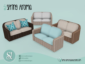 Sims 4 — Spring Aroma Loveseat by SIMcredible! — by SIMcredibledesigns.com available at TSR 4 colors variations