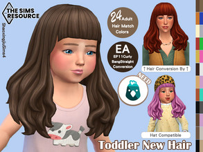 Sims 4 — Toddler EP11 CurlyBangStraigh Hair 24 Colors by jeisse197 — Toddler New Hair - Child Mesh Conversion Category :