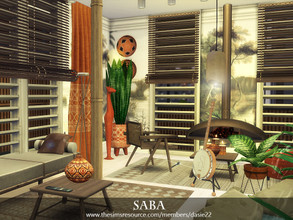 Sims 4 — SABA by dasie22 — SABA is an ethnic, contemporary living room. Please, use code bb.moveobjects on before you