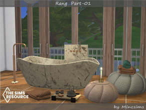Sims 4 — Rang Part 01 by Mincsims — Part.01 consists of 8 objects. -Bathtub 3 swatches -Deco faucets 3 swatches -Basket