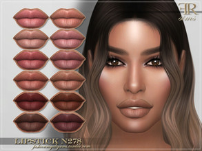 Sims 4 — FRS Lipstick N278 by FashionRoyaltySims — Standalone Custom thumbnail 12 color options HQ texture Compatible