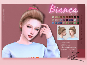 Sims 4 — Bianca hairstyle_Zy by _zy — New mesh 30 colors All lods HQ compatible Hats compatible hope you will like it~