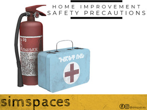 Sims 4 — Home Improvement - safety precautions by simspaces — Part of the Home Improvement set: safety first! Be ready