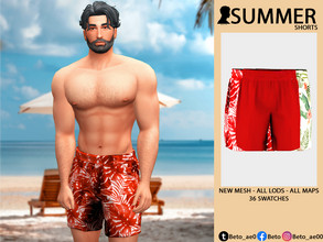 Sims 4 — Summer (Shorts) by Beto_ae0 — -37 colors -Adult-Elder-Teen-Young Adult -For Male -Custom thumbnail -New Mesh