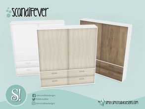 Sims 4 — ScandiFever armoire by SIMcredible! — by SIMcredibledesigns.com available at TSR 3 colors + variations