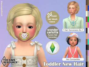 Sims 4 — Toddler Aurore Hair 24 Colors by jeisse197 — Toddler New Hair - Adult Mesh Conversion Category : Hair - 24 EA