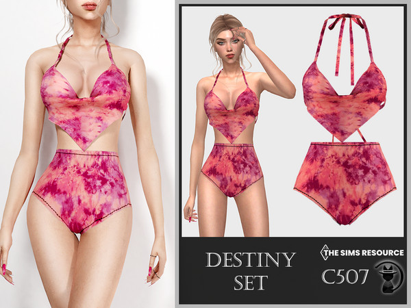 Sims 4 — Destiny Set C507 by Daph's — 8 Swatches Compatible with HQ mod Works with all of skins Custom Thumbnail New Mesh