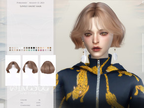 Sims 4 — WINGS-TO0812-Lovely short hair by wingssims — Colors:20 All lods Compatible hats Hope you like it!