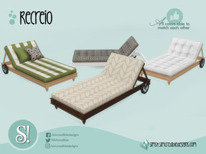 Sims 4 — Recreio chaise long by SIMcredible! — by SIMcredibledesigns.com available at TSR 3 colors + variations