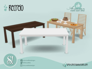 Sims 4 — Recreio Dining Table by SIMcredible! — by SIMcredibledesigns.com available at TSR 3 colors + variations