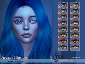 Sims 4 — Arcane Illusions - Zolada Eyes by soloriya — Fantasy eyes with cat pupil in 16 colors for exotic sims. All ages,