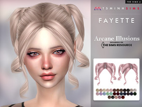 Sims 4 — Arcane illusions - Fayette Hair by TsminhSims — New meshes - 30 colors - HQ texture - Custom shadow map, normal