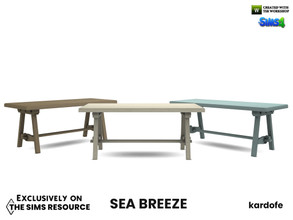 Sims 4 — Sea breeze_DiningTable by kardofe — Wooden dining table, in three colour options
