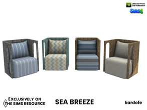 Sims 4 — Sea breeze_LivingChair by kardofe — Wicker armchair with two large cushions, in four colour options