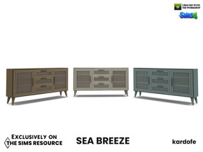 Sims 4 — Sea breeze_Sideboard by kardofe — Wooden sideboard with grilles on its doors, in three colour options