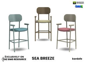 Sims 4 — Sea breeze_Stool by kardofe — Bar chair, wooden with upholstered seat, in three colour choices
