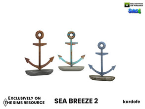 Sims 4 — Sea breeze_Anchor by kardofe — Anchor on a piece of wood, as a table decoration, in three colour options