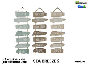 Sims 4 — Sea breeze_Wall decoration by kardofe — Wall decoration formed by a group of beach signs, in three colour