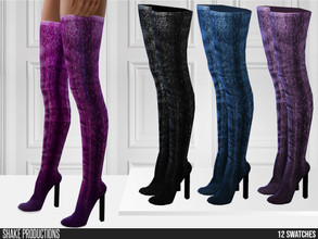Sims 4 — ShakeProductions 739 - Glitter Boots by ShakeProductions — Shoes/High Heel-Boots New Mesh All LODs Handpainted