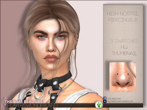 Sims 4 — High Nostril Piercings B by PlayersWonderland — Make the nose of your female sims more stylish with these 2 new