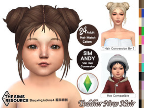 Sims 4 — Toddler Viki Hair 24 Colors by jeisse197 — Toddler New Hair - Adult Mesh Conversion Category : Hair - 24 EA