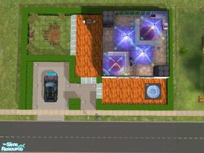 Sims 2 — 3 Myth Lane by DElyMyth — Expensive square/diagonal house built on a 3x2 lot, basement floor designed to have