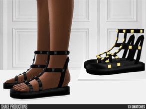 Sims 4 — 742 -  Studded Sandals by ShakeProductions — Shoes/Flats - Sandals New Mesh All LODs Handpainted 13 Colors