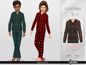 Sims 4 — Pajamas Shirts 01 for Child Sim by remaron — Pajamas Shirts for Child in The Sims 4 ReMaron_C_PajamasShirt01 -06