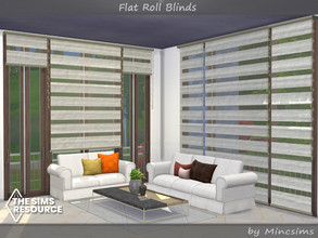 Sims 4 — Flat Roll Blinds by Mincsims — This set is translucent blinds. The set consists of 8 packages. 10 swatches
