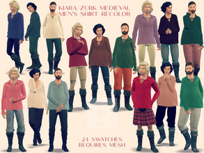 Sims 4 — Kiara Zurk Medieval Men's Top Recolor by bekahluann — Kiara Zurk Medieval Men's Top Recolor ~ 24 Swatches ~