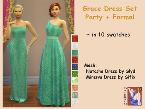 Sims 4 — ws Female Grace Dress Set - RC by watersim44 — Inspried clothing of Grace Kelly It's a standalone recolor. Dress