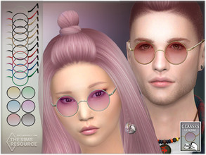 Sims 4 — Glasses Lenonki by BAkalia — Hello :) Metal glasses called Lenonki in forty color combinations. In my country we