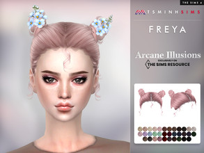 Sims 4 — Arcane illusions - Freya Hair by TsminhSims — New meshes - 35 colors - HQ texture - Custom shadow map, normal